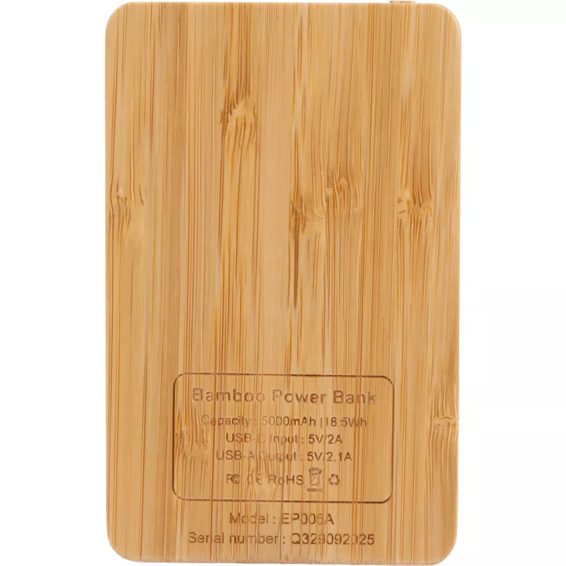 Power Bank 5000 mAh z podświetlanym logo - beżowy (EG061713)