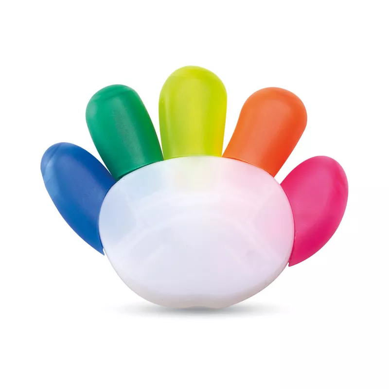 Zakreślacz 5-kolorowy w kształcie dłoni COLORE - Wielokolorowy (MO7448-99)