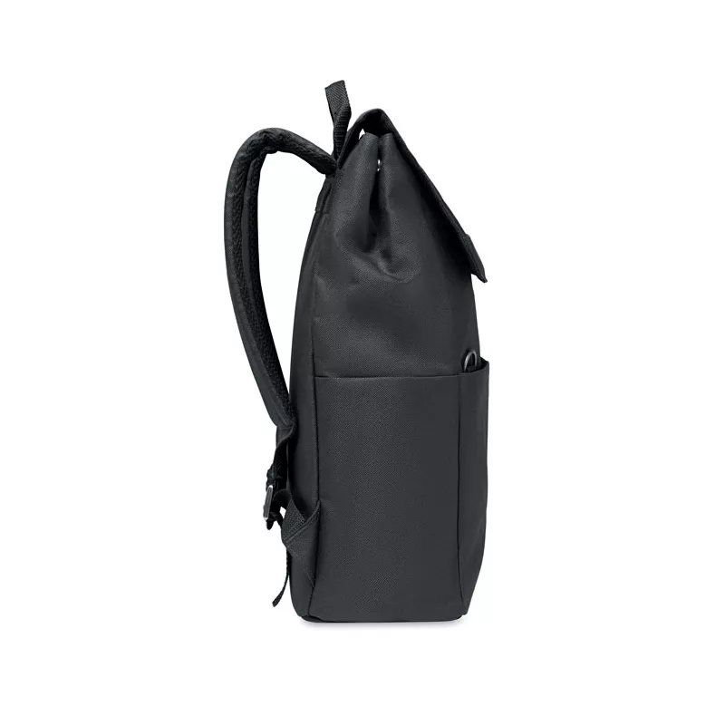 Plecak na laptop 15" z RPET z zatrzaskiem DAEGU LAP - Czarny (MO6464-03)