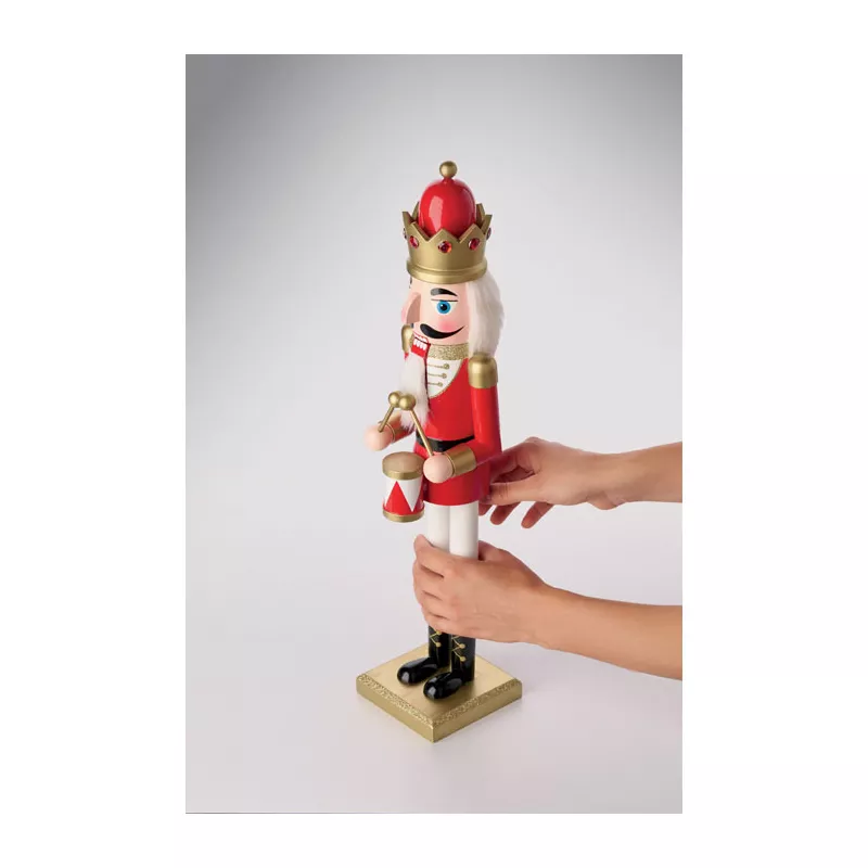 Dziadek do orzechów drewniany duży 50 cm SUPER JOLY - Czerwony (CX1591-05)