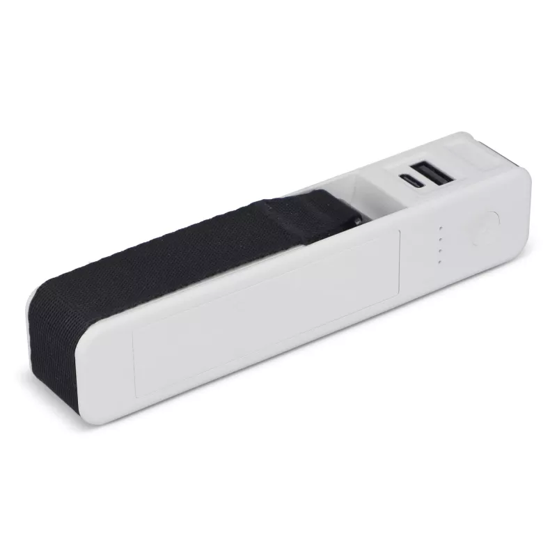 Powerbank 5 w 1 - waga samochodowa - latarka - linijka - miernik temperatury - biały (LT95563-N0001)