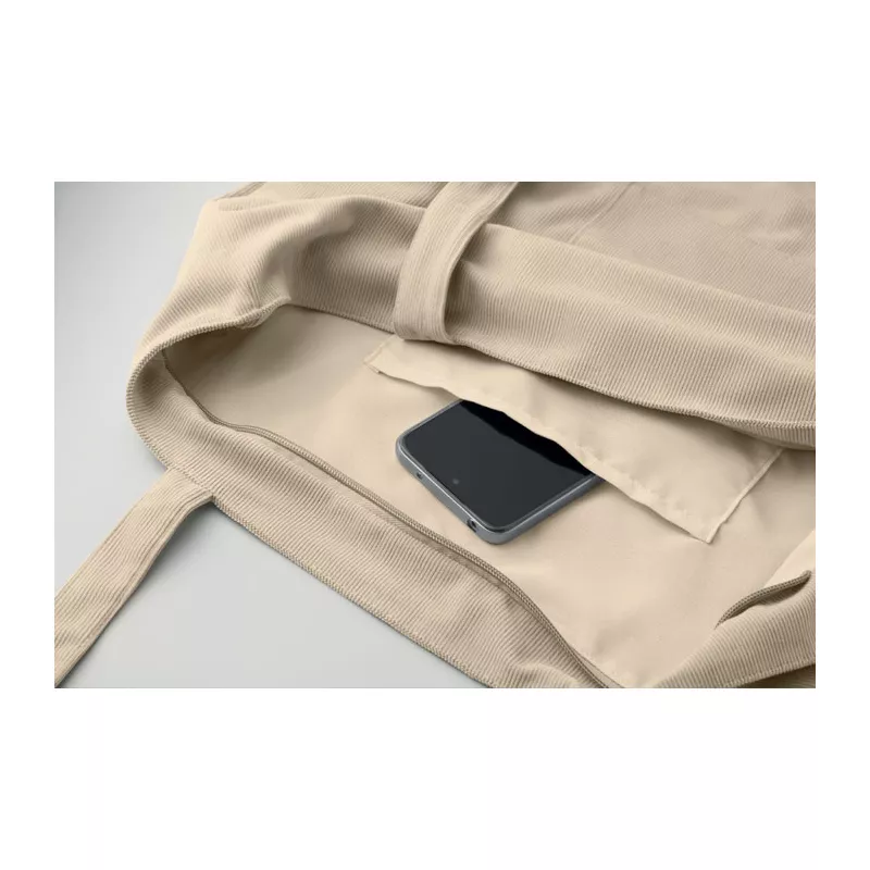Torba sztruksowa duża z zamkiem 220 g/m² CORDY G - Bezowy (MO2875-13)