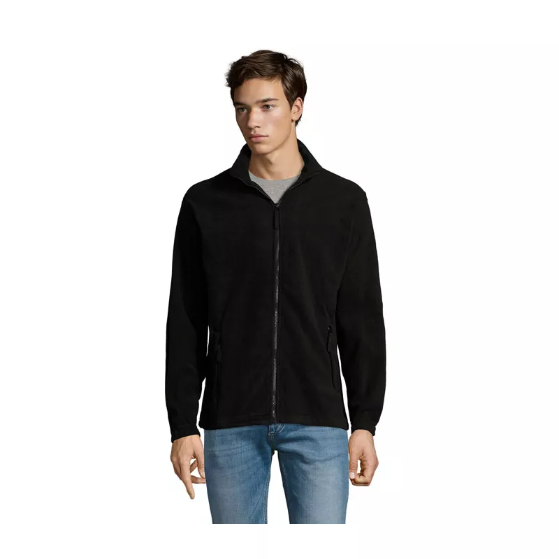 Bluza polarowa męska rozpinana 300 g/m² Sol's NORTH - Czarny (S55000-BK)