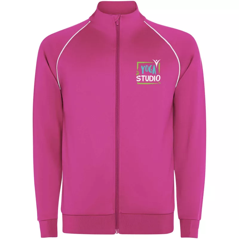Męska bluza Valier z zamkiem błyskawicznym na całej długości - Pink Fluor (R0437-PINKFLUO)