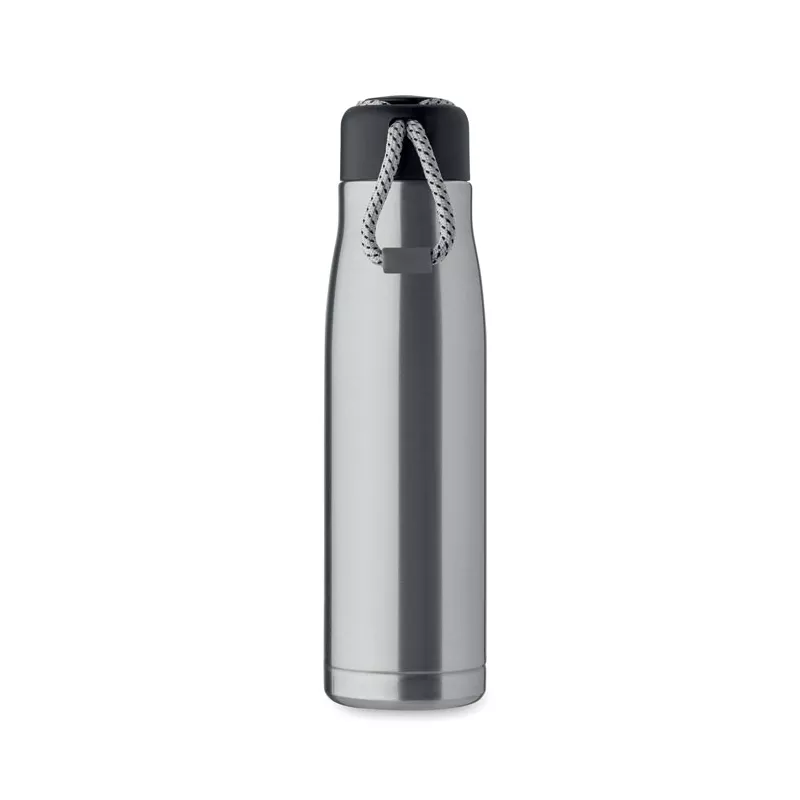 Butelka termiczna z uchwytem sznurkowym 500 ml CORDLE - Srebrny Mat (MO2413-16)