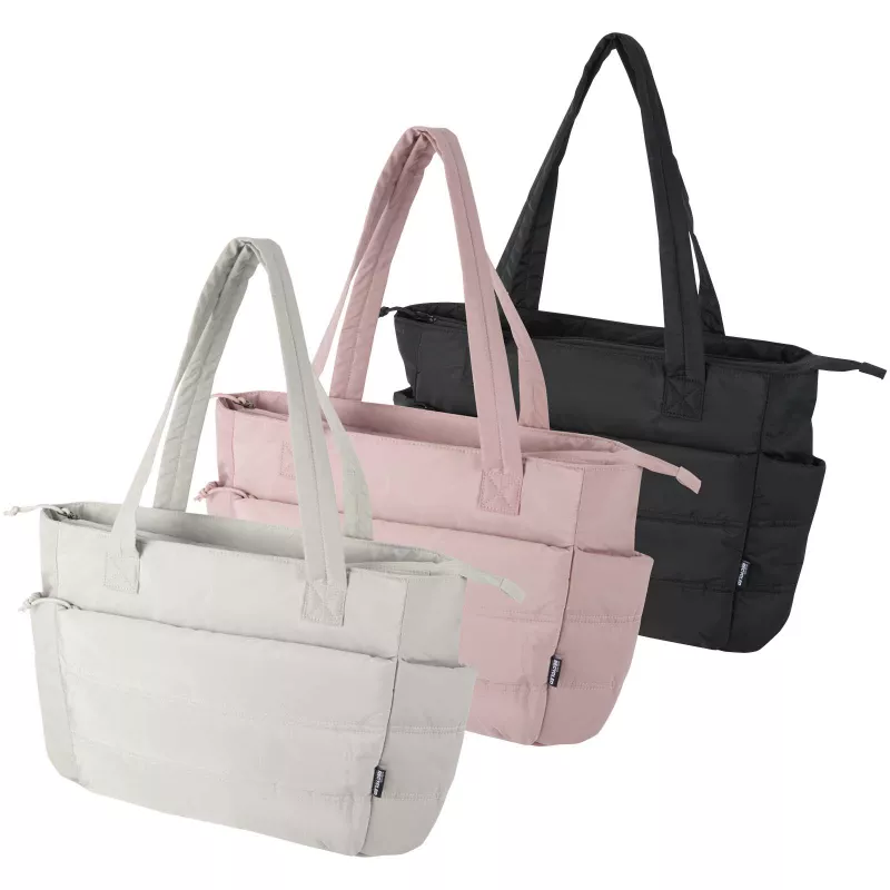 Puffer torba na zakupy z certyfikatem GRS z recyklingu na laptopa o przekątnej 15,6 cala, 18 l  - Dusty Pink (13011670)