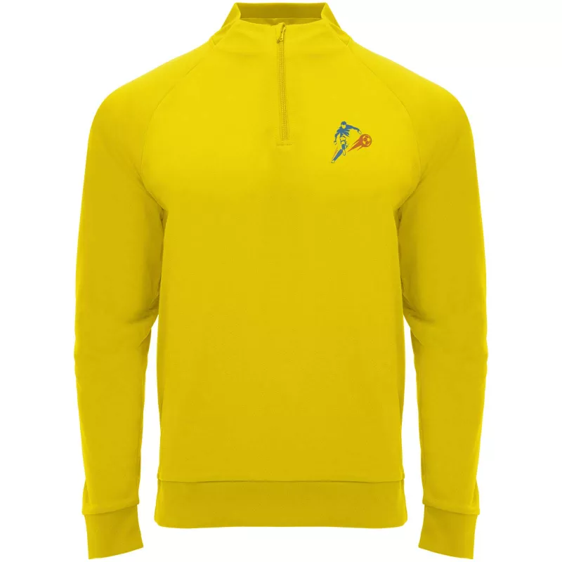 Epiro bluza unisex z długim rękawem i zamkiem błyskawicznym 1/4 200 g/m² - Żółty (R1115-YELLOW)