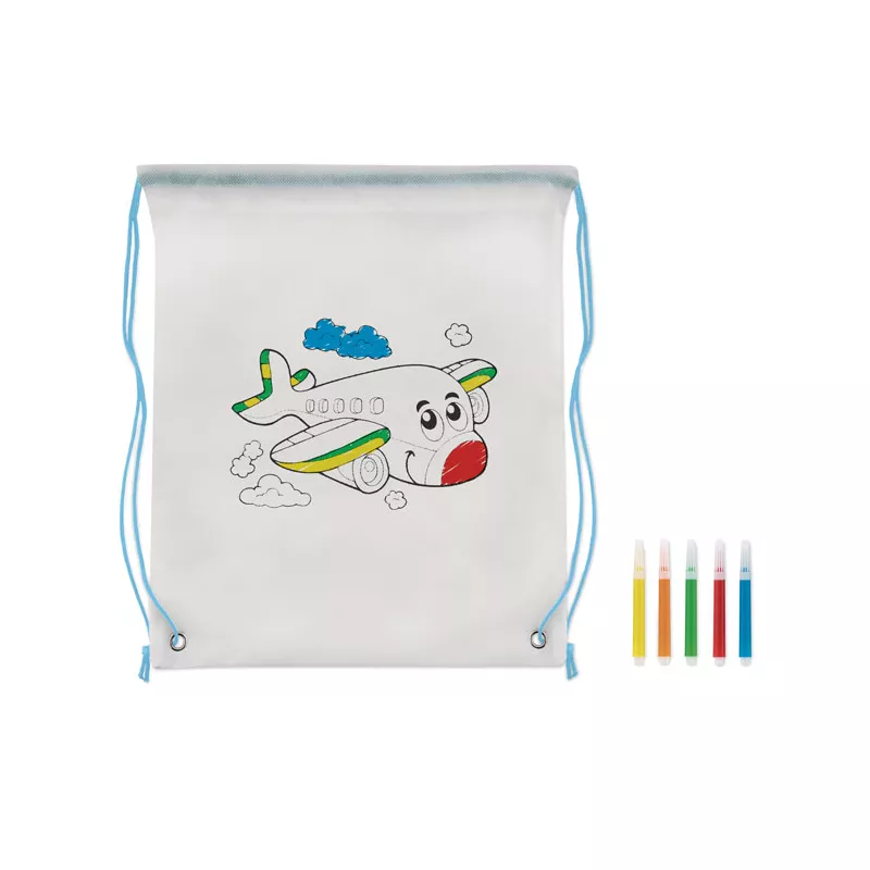 Worek do kolorowania z mazakami 80 g/m² CARRYDRAW - Baby Blue (MO9887-66)