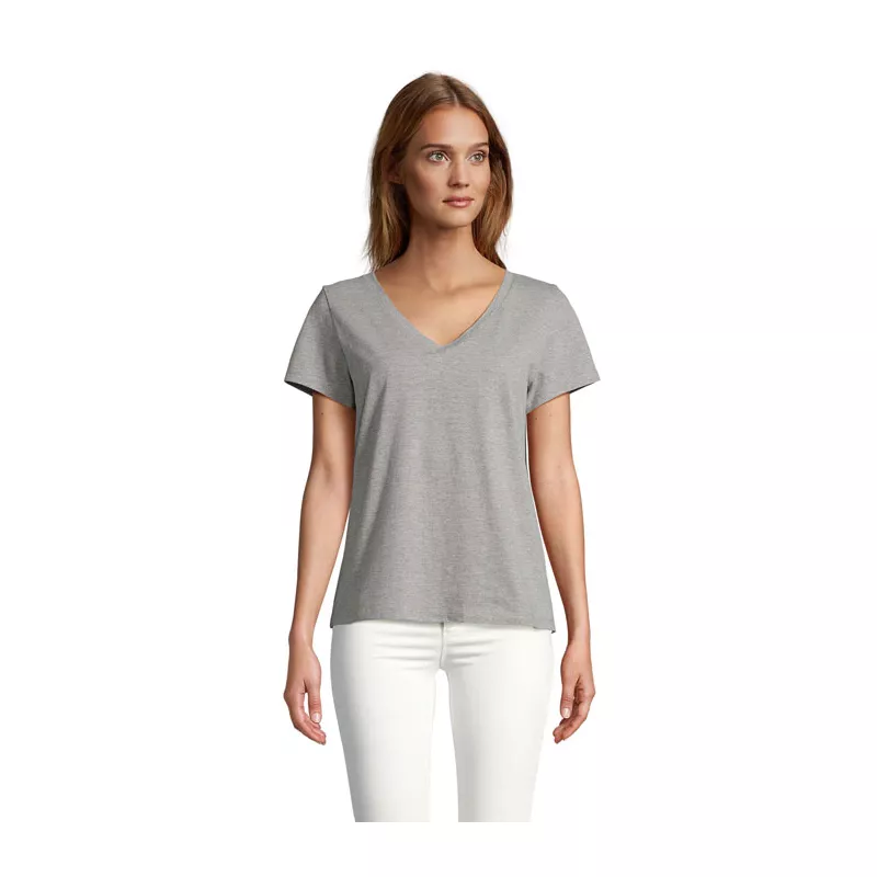 Koszulka damska V-neck Sol's REGENT V WOMEN - Szary Melanż (S04766-GM)
