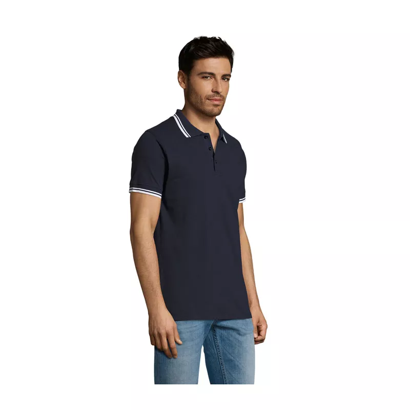 Koszulka polo męska bawełniana 200 g/m² Sol's PASADENA - Francuski Granatowy/biały (S00577-FW)