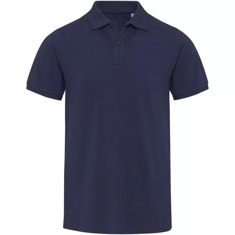 Beryl naturalna koszulka polo z recyklingu z krótkim rękawem, unisex, o gramaturze 220 g/m² - Granatowy (39558-NAVY)