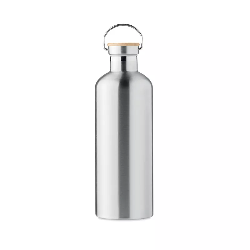 Termos dwuścienny z bambusem 1500 ml HELSINKI EXTRA - Srebrny Mat (MO6676-16)