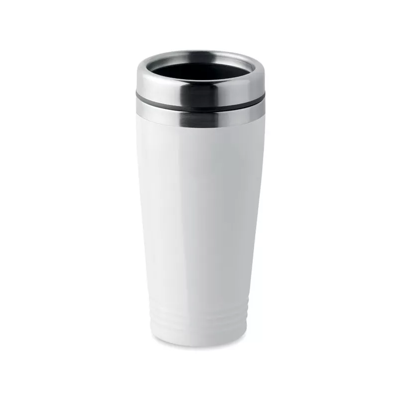 Kubek podróżny stalowy dwuścienny 400 ml RODEO COLOUR - Bialy (MO9618-06)