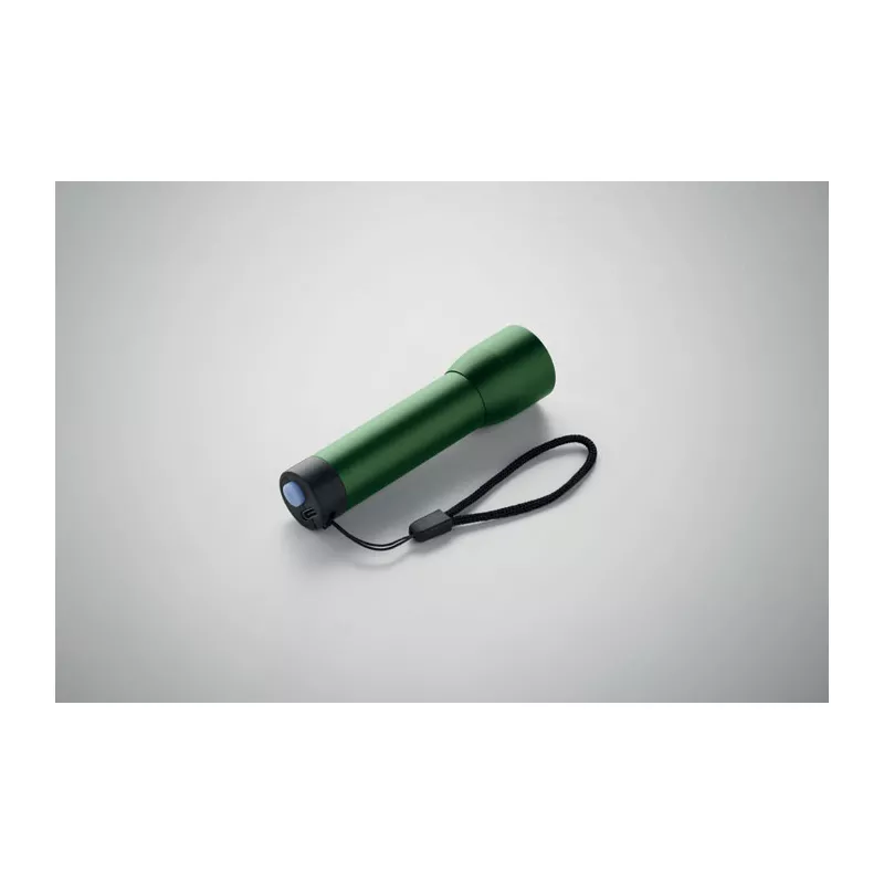 Latarka z aluminium z recyklingu z zoomem LUMEZO - Ciemnozielony (MO2991-60)