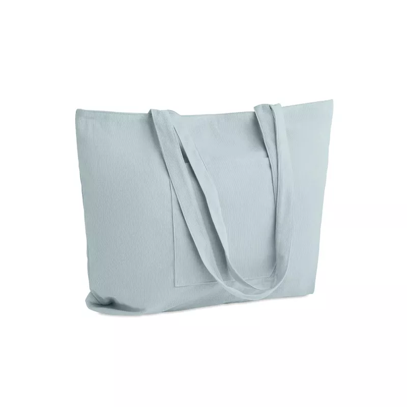 Torba sztruksowa duża z zamkiem 220 g/m² CORDY G - Baby Blue (MO2875-66)