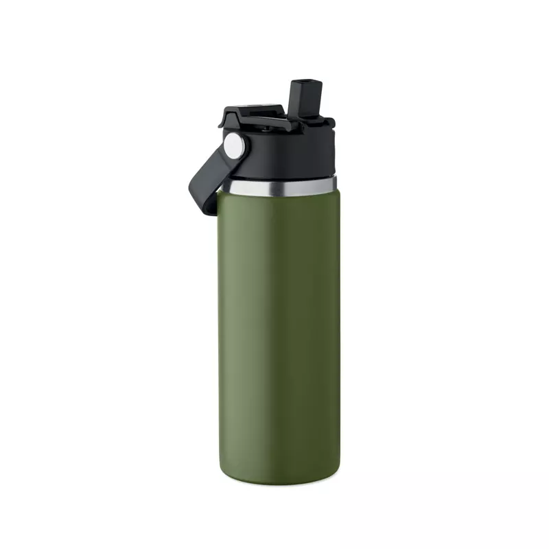 Butelka termiczna ze słomką 500 ml SUMA GRIP - Ciemnozielony (MO2775-60)