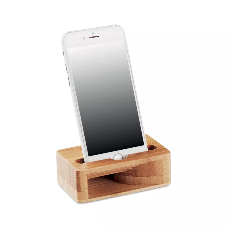 Stojak na smartfon bambusowy ze wzmacniaczem CARACOL - Drewna (MO9706-40)