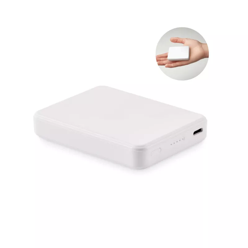 Powerbank 5000 mAh PD 20W z ABS z recyklingu KLEINPOW - Bialy (MO2602-06)