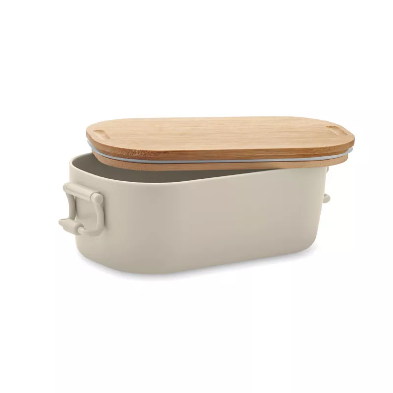 Lunchbox z PP z bambusową pokrywką 700 ml LEKKER - Bezowy (MO2459-13)