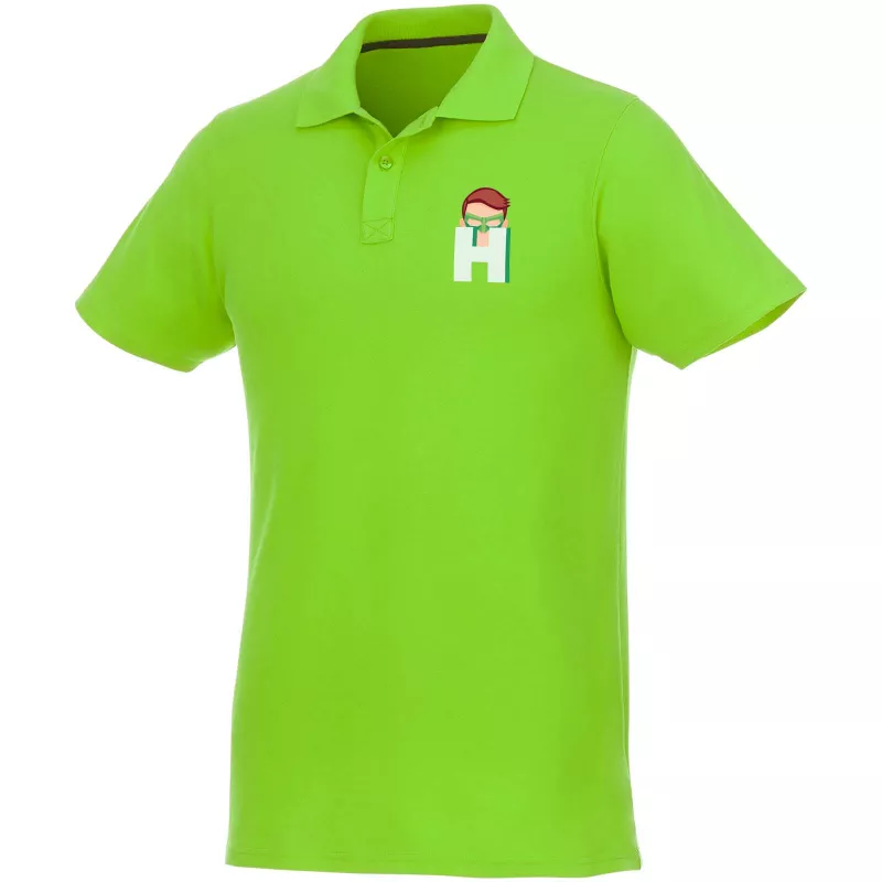 Helios - koszulka męska polo z krótkim rękawem - Zielone jabłuszko (38106-APPLE)
