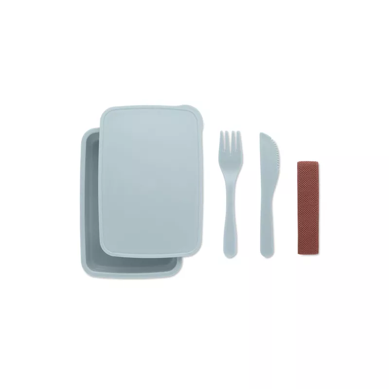 Pudełko na lunch ze sztućcami SUNDAY - Baby Blue (MO6254-66)