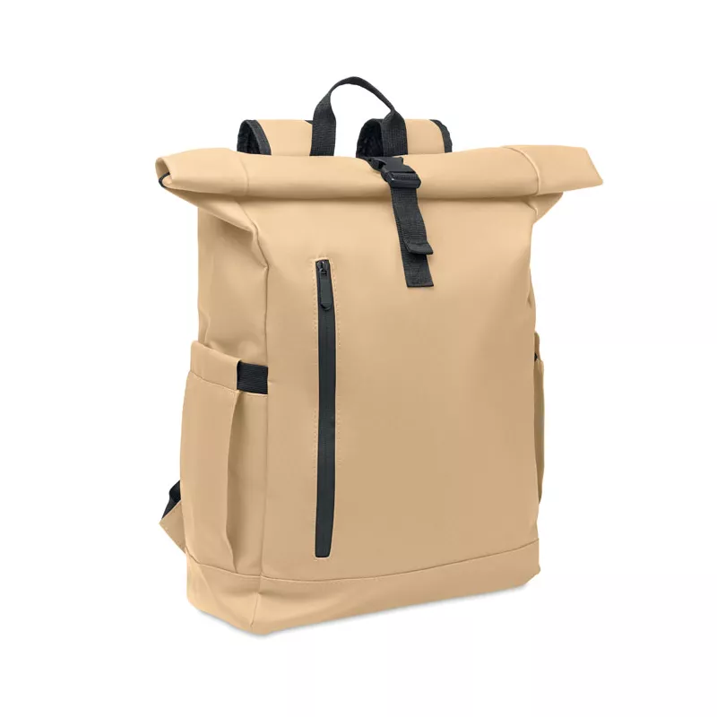 Plecak rolltop na laptop RPET 600D BANGKOK ROLL - Khaki (MO2643-39)