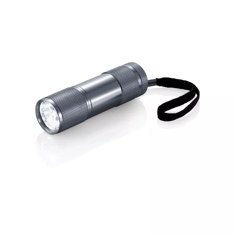 Latarka 9 LED Quattro - szary (P513.272)