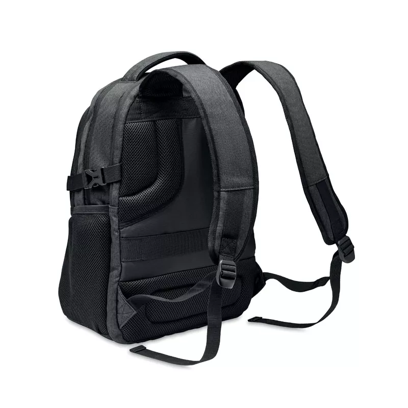 Plecak na laptop 15" z RPET 600D z 3 komorami HANA - Czarny (MO2047-03)