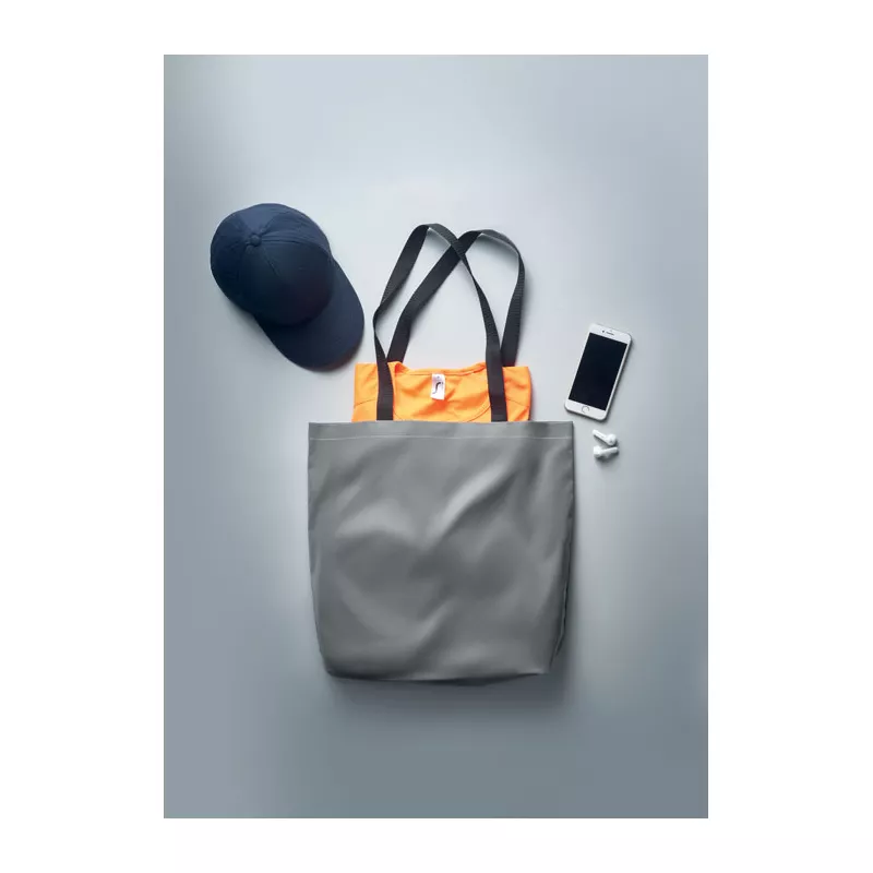 Torba na zakupy odblaskowa z poliestru VISI TOTE - Srebrny Mat (MO6302-16)