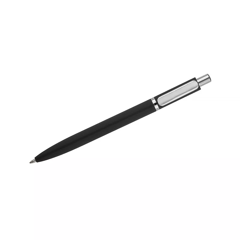 Długopis metalowy z powłoką typu soft touch ELMO - czarny (19084-02)