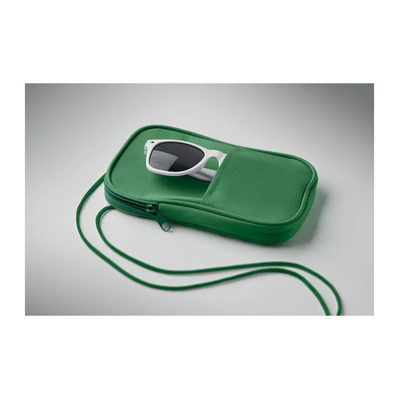 Saszetka podróżna RPET 600D na sznurku KOROVIN POUCH - Zielony (MO2675-09)