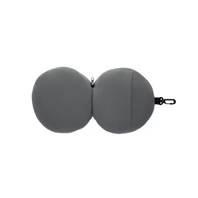 Poduszka podróżna 2 w 1 z maską na oczy SOFT NUIT - Kamienny Szary (MO2907-15)