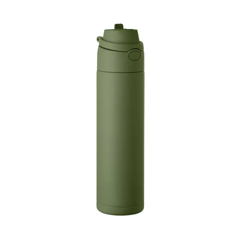 Butelka termiczna ze słomką 2 w 1 500 ml TOIEN TWO - Ciemnozielony (MO2988-60)