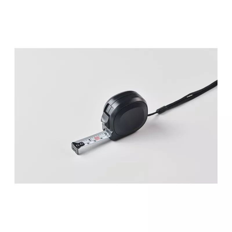 Taśma miernicza 3 m z ABS z recyklingu MEAS3 - Czarny (MO2908-03)