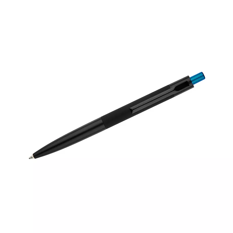 Długopis metalowy z powłoką soft touch i lustrzanym grawerem PAUL - niebieski (19746-03)