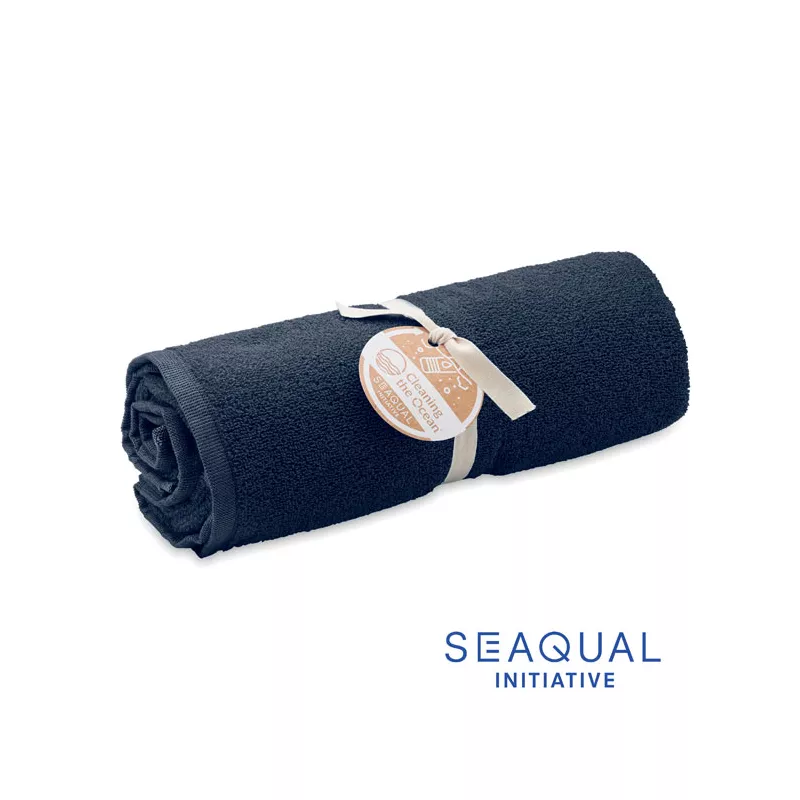 Ręcznik żakardowy SEAQUAL® 100x170 cm 500 g/m² WATER - Niebieski (MO2060-04)