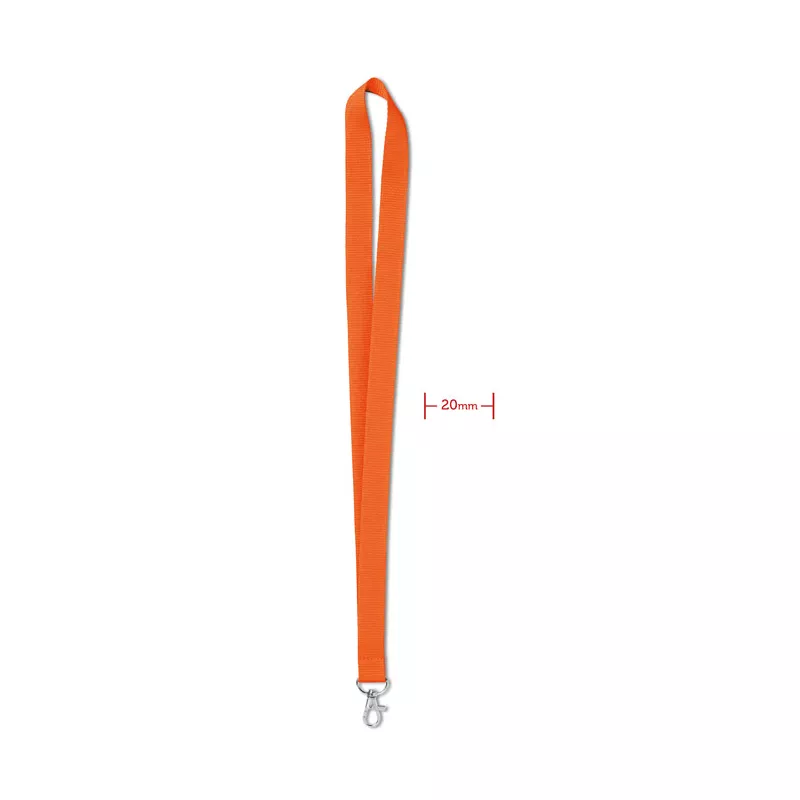 Smycz 20 mm z metalowym karabińczykiem SIMPLE LANY - Pomaranczowy (MO9058-10)