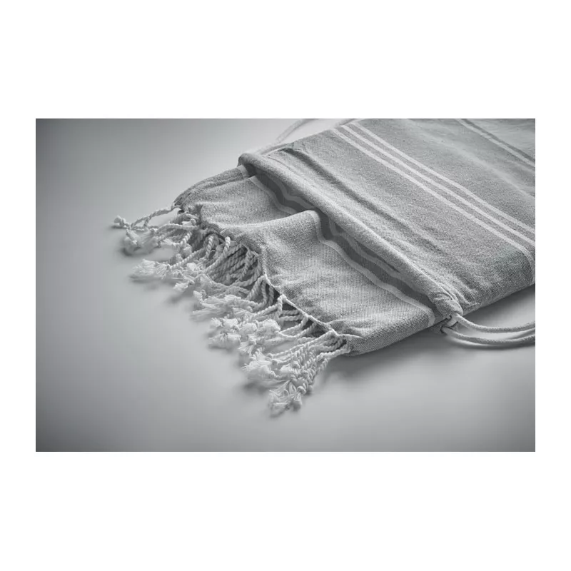 Ręcznik hammam z workiem 90x160 cm 180 g/m² HAMMA - Szary (MO2584-07)