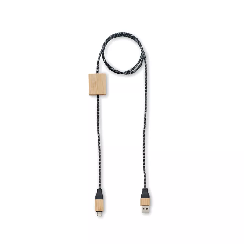 Kabel do ładowania 60W z bambusowymi detalami CABOO - Drewna (MO2520-40)