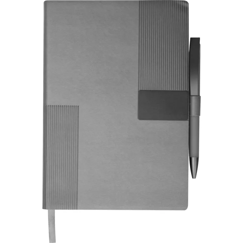 Notes A5 w linie z długopisem MERSIN - szary (562007)