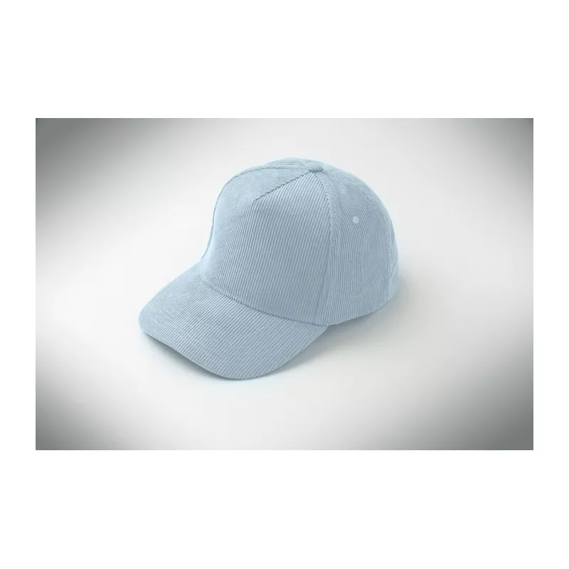 Czapka z daszkiem 5-panelowa sztruksowa 220 g/m² WALE - Baby Blue (MO2879-66)
