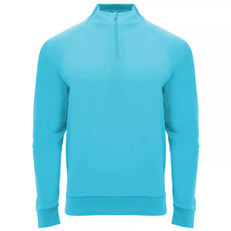 Epiro bluza unisex z długim rękawem i zamkiem błyskawicznym 1/4 200 g/m² - Turkus fluorescencyjny (R1115-FLUORTRQ)