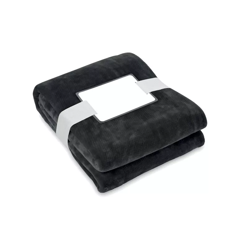 Koc polarowy RPET 120x150 cm 280 g/m² LOGAN - Czarny (MO6804-03)