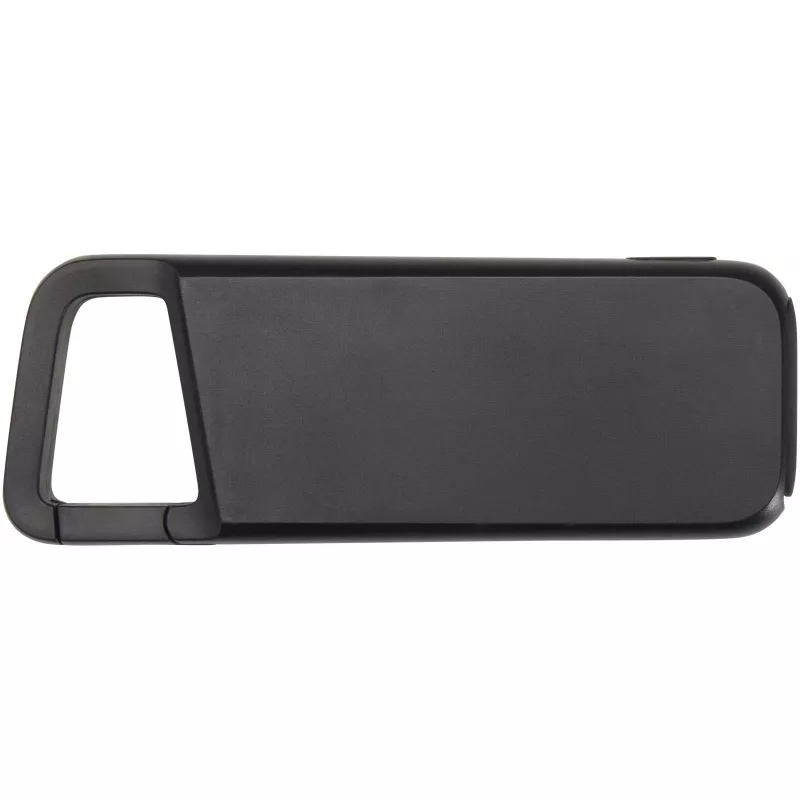 Alkes wodoodporny powerbank z karabińczykiem o pojemności 5000 mAh i mocy 12 W, wykonany z tworzyw sztucznych pochodzących z recyklingu - Czarny (12447090)