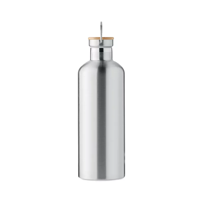 Termos dwuścienny z bambusem 1500 ml HELSINKI EXTRA - Srebrny Mat (MO6676-16)