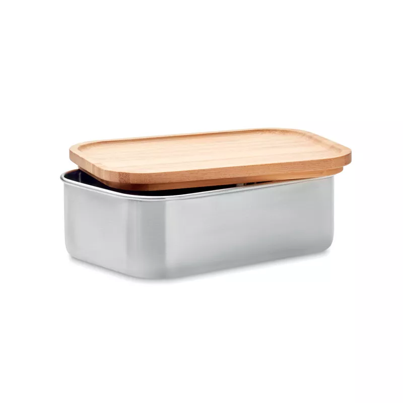Lunchbox stalowy z bambusową pokrywką 600 ml SAVANNA - Drewna (MO9967-40)