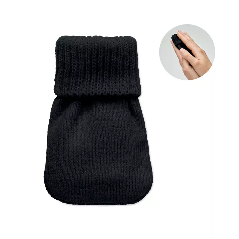 Ogrzewacz do rąk w dzianinowym pokrowcu WARMMUFF - Czarny (MO2667-03)