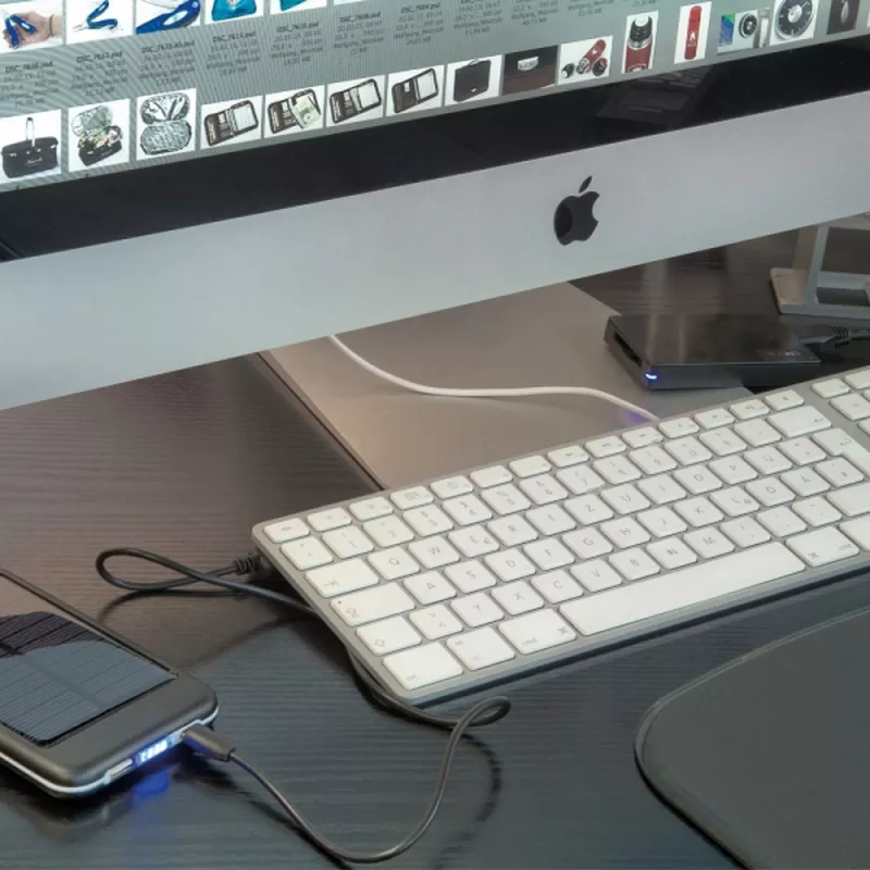 Power bank 4000 mAh solarny LEONARD - czarny (2355903)