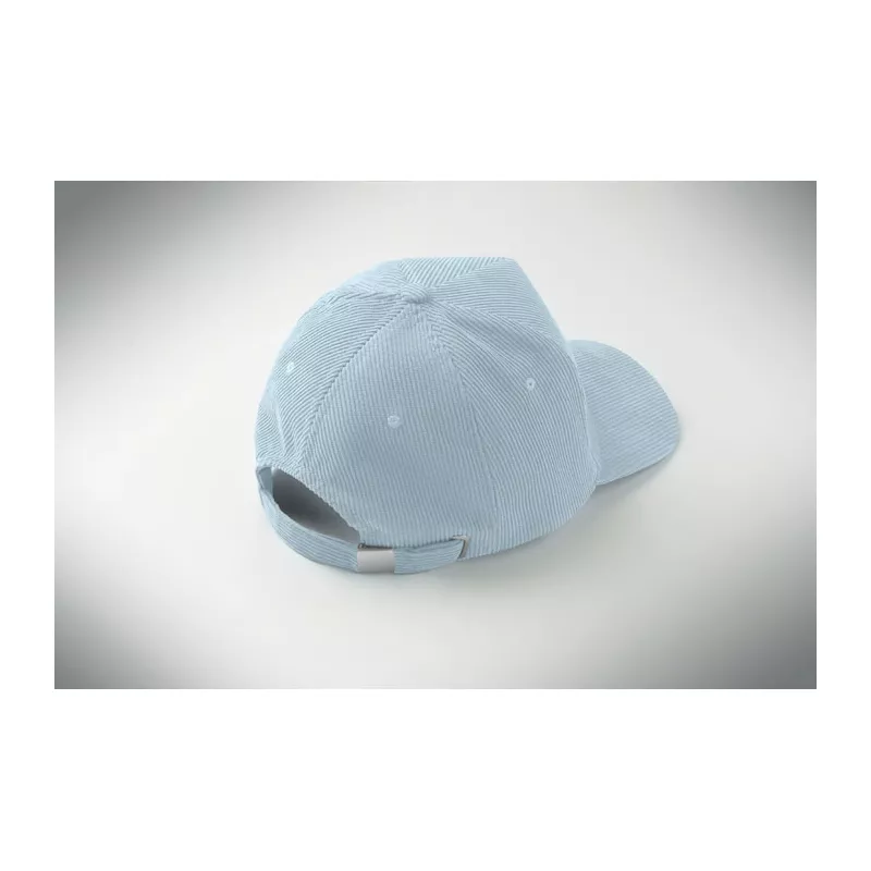 Czapka z daszkiem 5-panelowa sztruksowa 220 g/m² WALE - Baby Blue (MO2879-66)