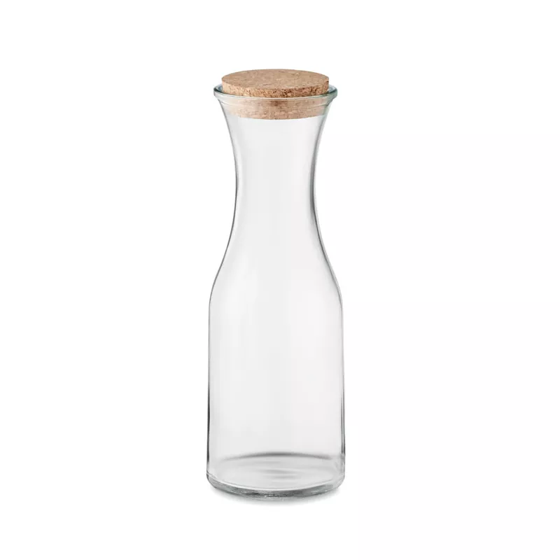 Karafka ze szkła z recyklingu z korkiem 1000 ml PICCA - Przezroczysty (MO6655-22)